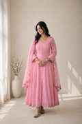 Blush Pink Embroidered Georgette Suit